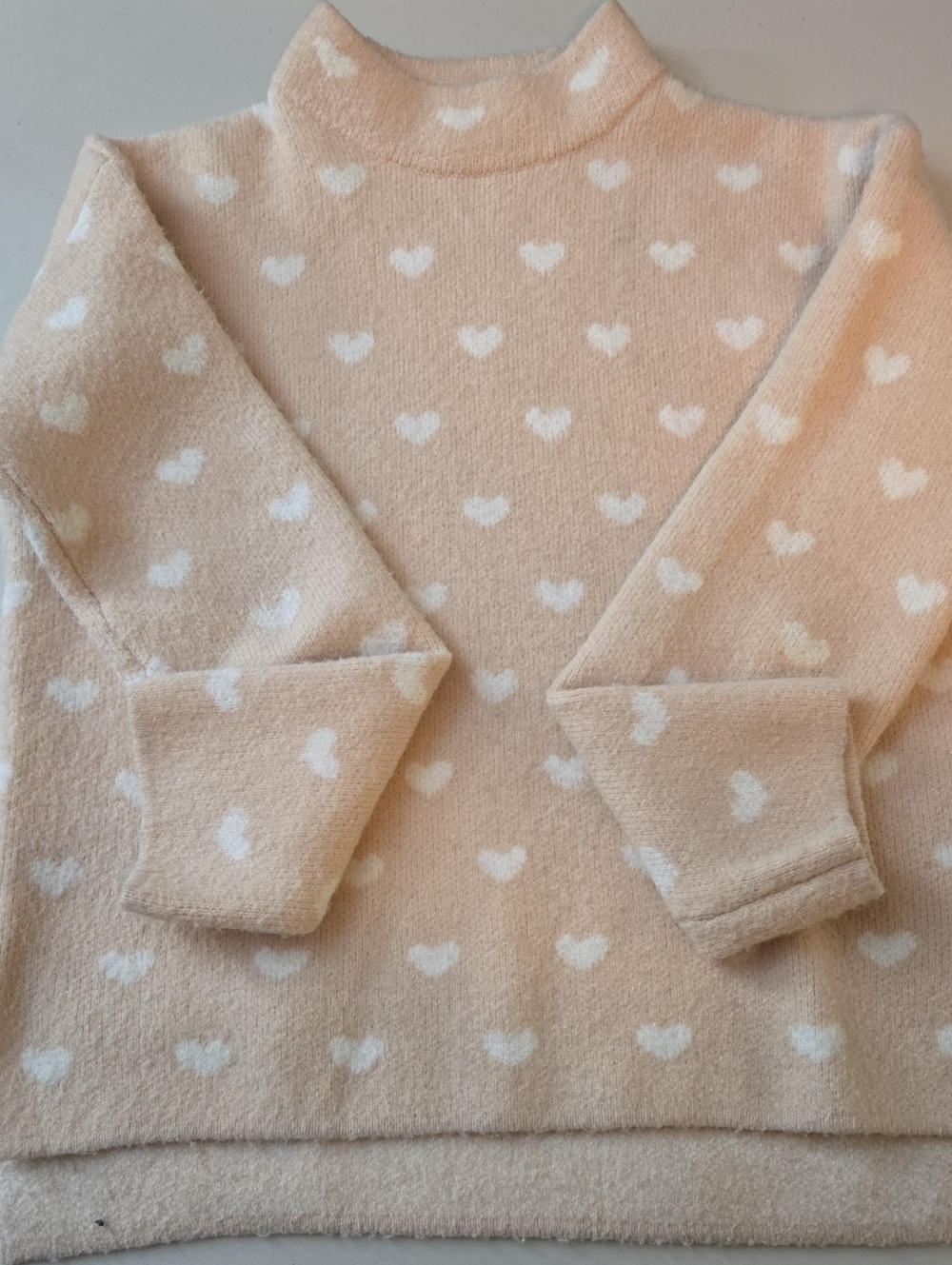 Caslon Nordstrom All-Over Heart Pattern Mock Neck Knit Sweater